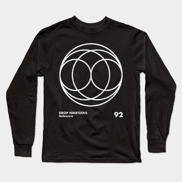 Drop Nineteens / Minimal Graphic Design Artwork Long Sleeve T-Shirt by saudade